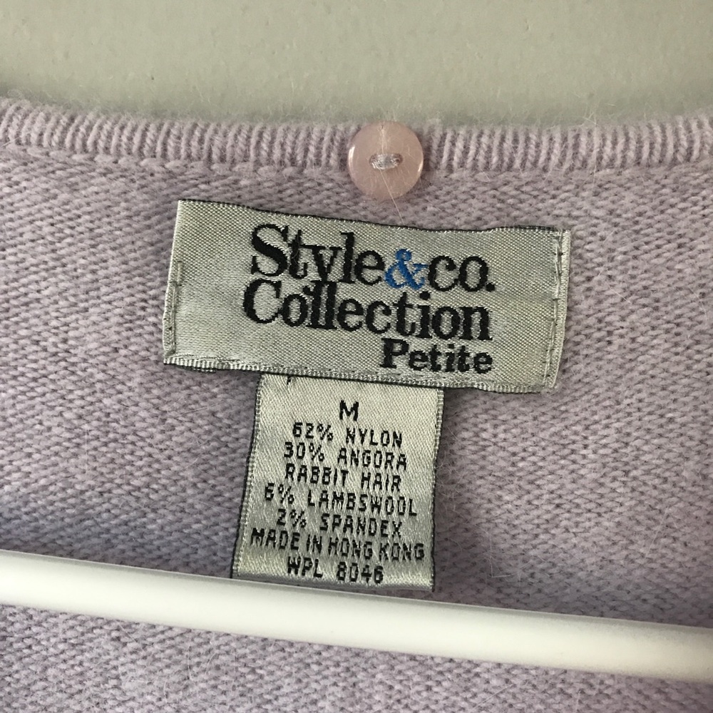 Style & Co purple angora rabbit  blend sweater - Picture 3 of 5